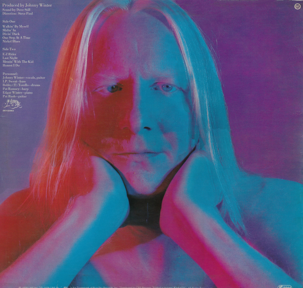 JOHNNY WINTER - White Hot And Blue back cover